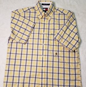 Tommy Hilfiger Men's short sleeve Yellow Plaid Shirt. Size: S.
